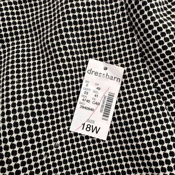Jones Studio Dressbarn Black White Polka Dot Pencil Skirt 18W Womens Office Wear - Picture 6 of 13